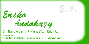 eniko andahazy business card